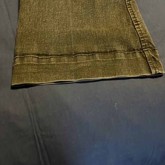 Black denim flare leg jeans. - Picture 7 of 8